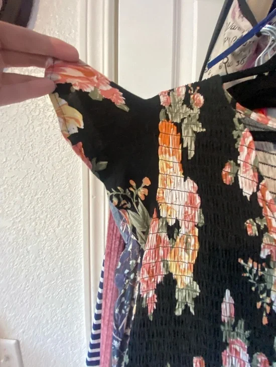 Maurice’s Brand 24/7 Women’s Spring Floral Tiered Dress in Black and Pink - Picture 3 of 4